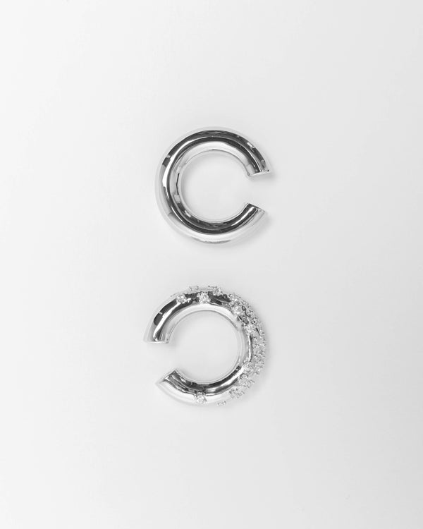 Ear Cuff Set - Crystal & Silver Duo