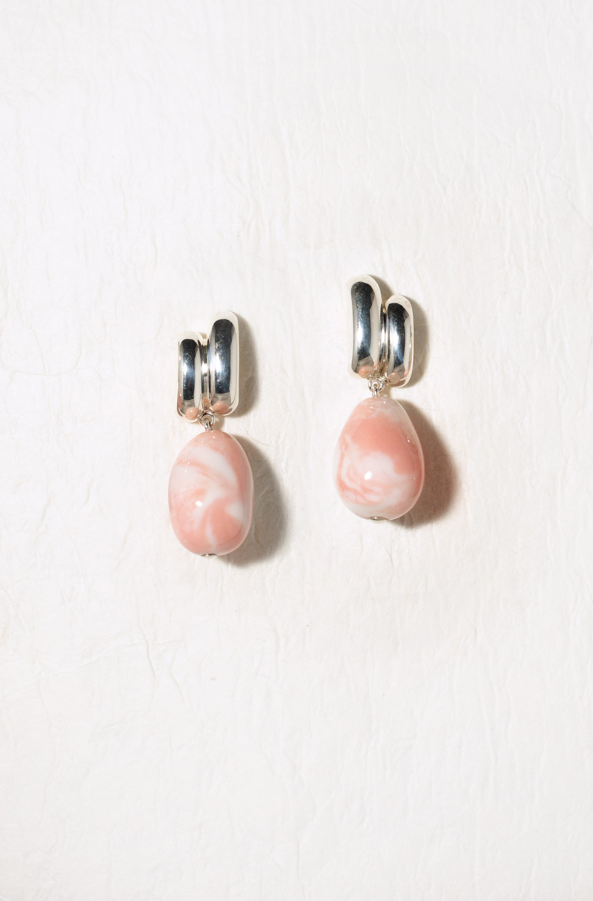 THE IRIS EARRINGS WITH PINK CERAMIC BEADS